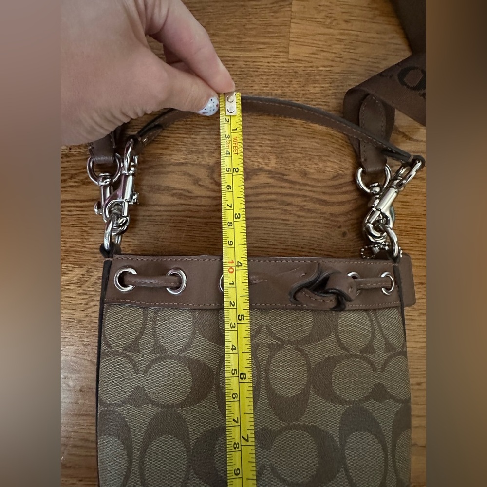 NWOT Coach Mini Bucket Bag In Signature Brown and Tan Canvas - Picture 15 of 15